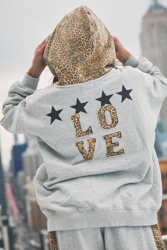 THE BE HAPPY LEOPARD HOODIE