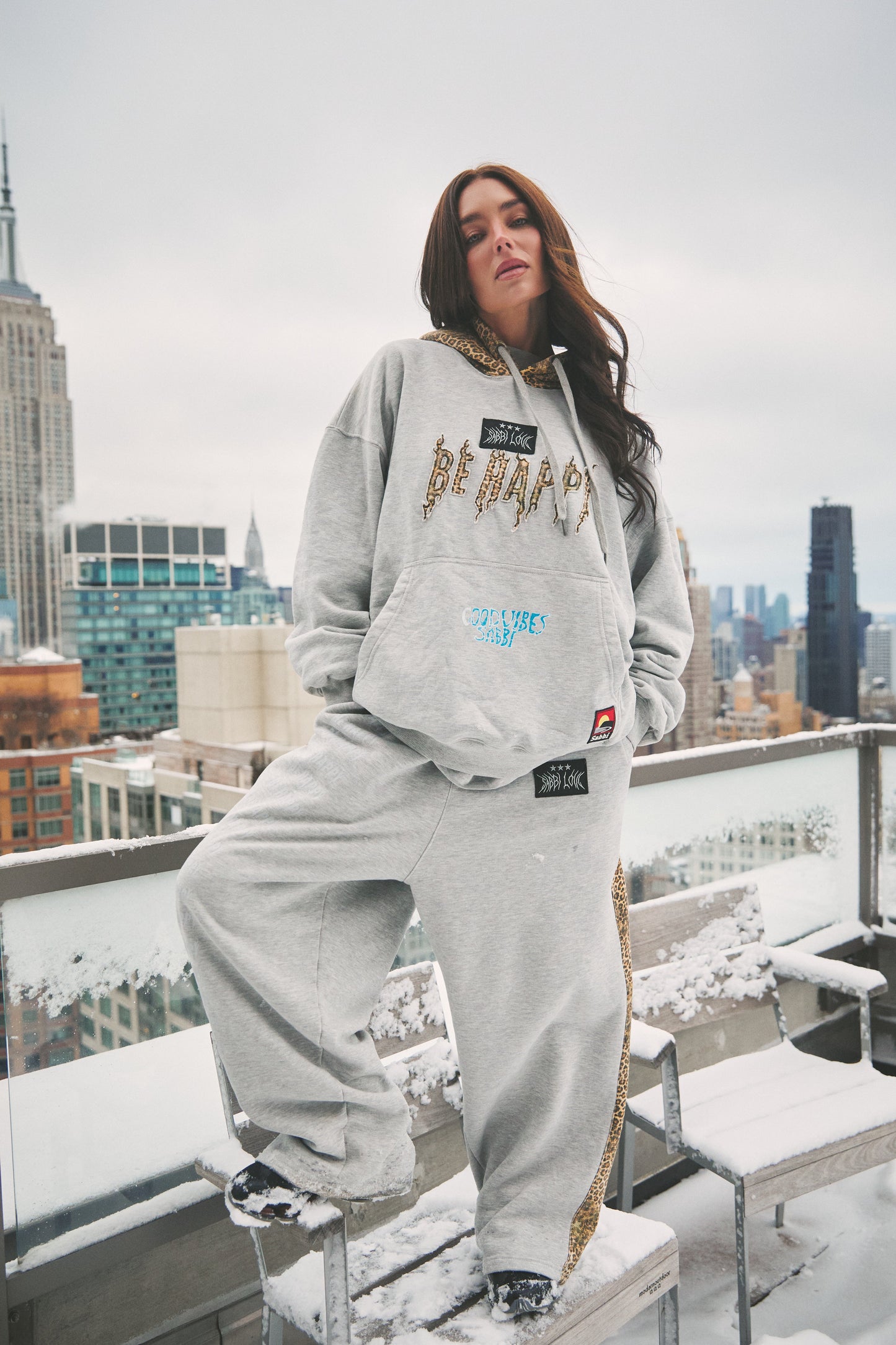 THE BE HAPPY LEOPARD HOODIE