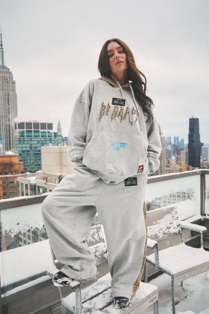THE BE HAPPY LEOPARD HOODIE