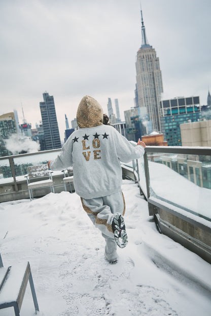 THE BE HAPPY LEOPARD HOODIE