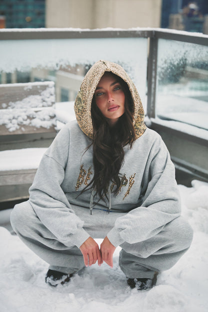 THE BE HAPPY LEOPARD HOODIE
