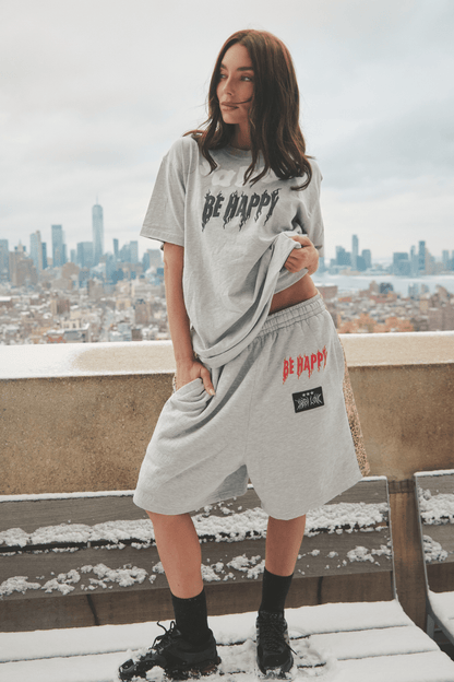 THE BE HAPPY TEE - GREY