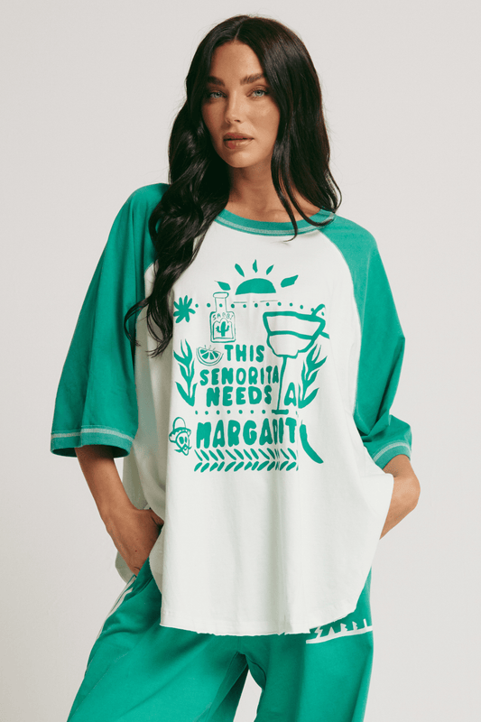 THE RAGLAN MARGIE TEE - GREEN