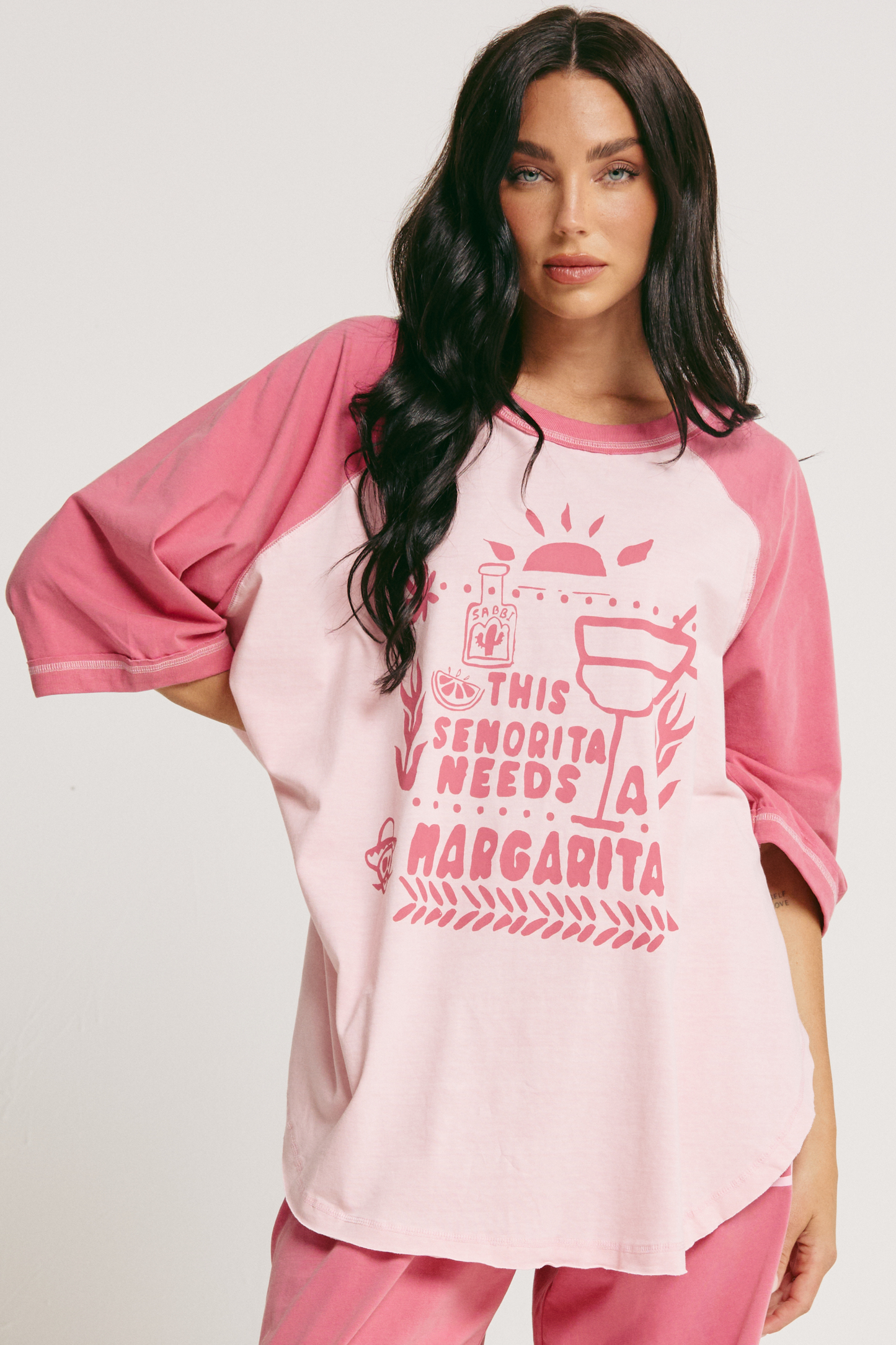 THE RAGLAN MARGIE TEE - PINK