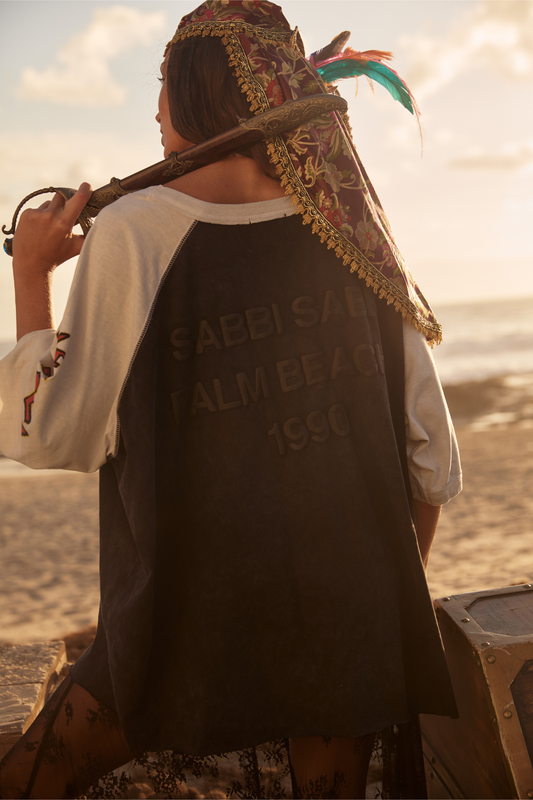 THE STAY WILD RAGLAN TEE - BLACK